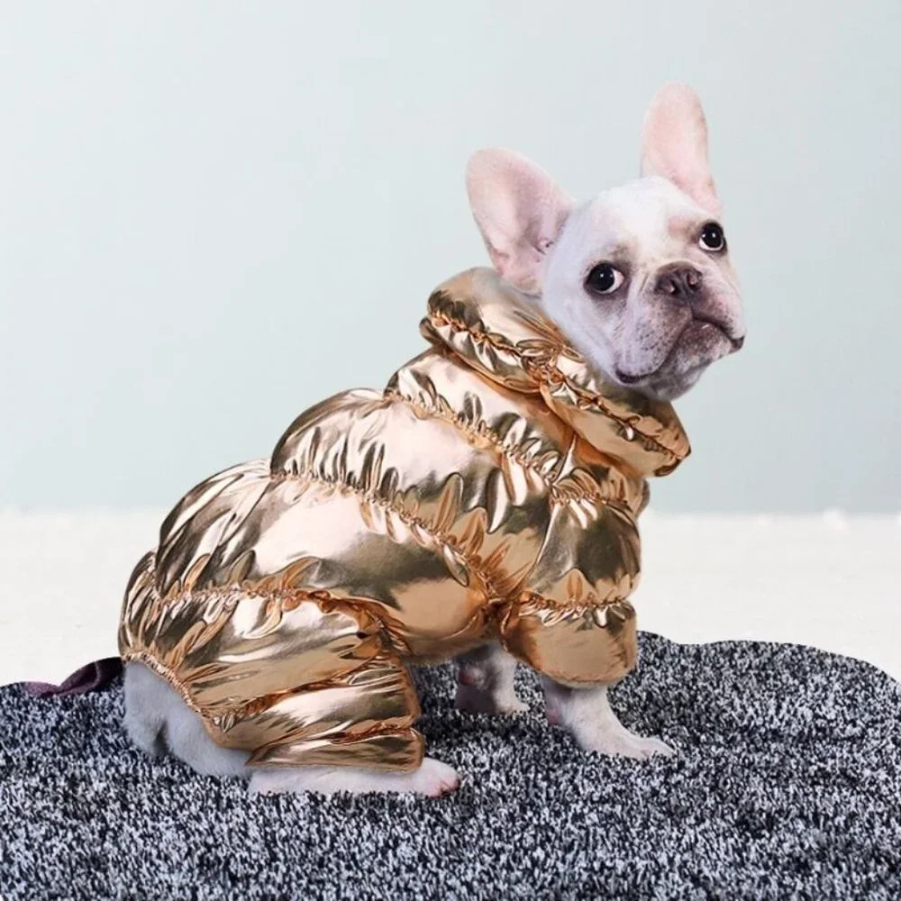 Gold S‎ Puppy Thick Soft Warm Winter Waterproof Pet/Dog Fleece Lined Puff Coat
